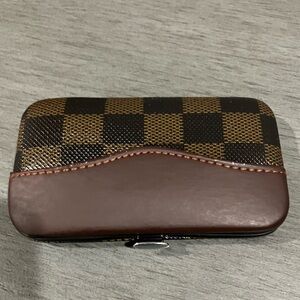 Checkered Brown and Black Manicure set